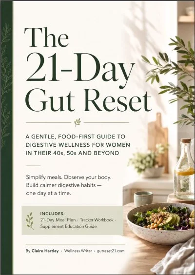 The 21-Day Gut Reset ebook cover — A gentle, food-first guide to digestive wellness by Claire Hartley